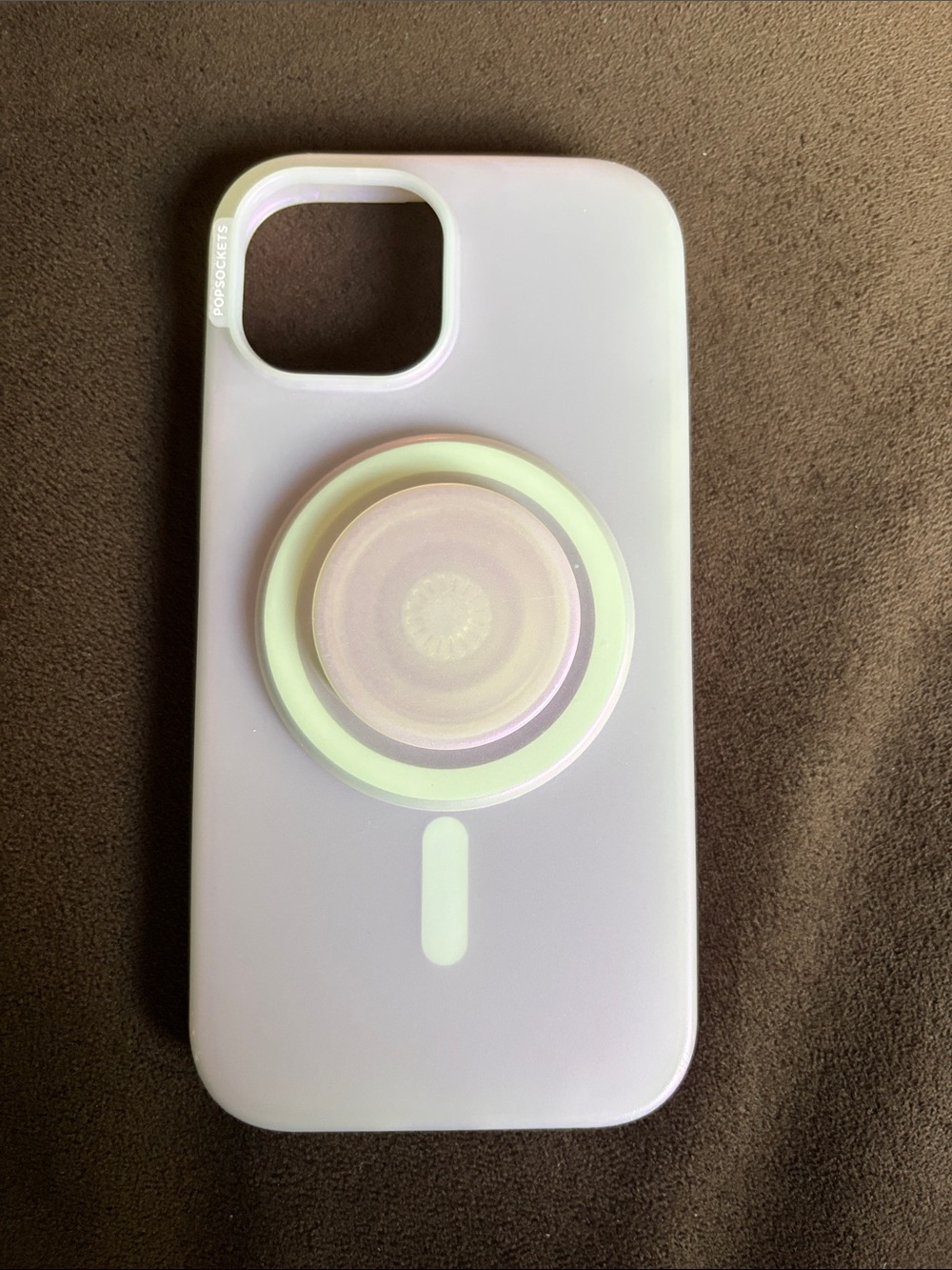 PopSocket iPhone 15 Case with MagSafe PopSocket — Iridescent White and Lavender